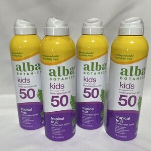 Alba Kids Tropical Fruit Sunscreen Spray - Yellow and Purple